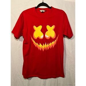 NOA NOA Unisex Graphic T-Shirt Red in Color Size Large